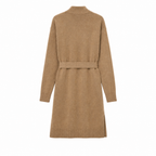 Woman's Brown Belted Longline Cardigan