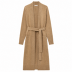 Woman's Brown Belted Longline Cardigan