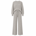Woman's Grey Ribbed Knit Lounge Set